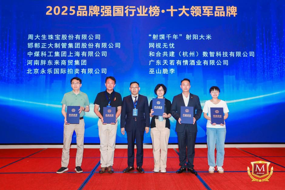 榮獲“2025品牌強國行業榜十大領軍品牌”。 活動主辦方供圖