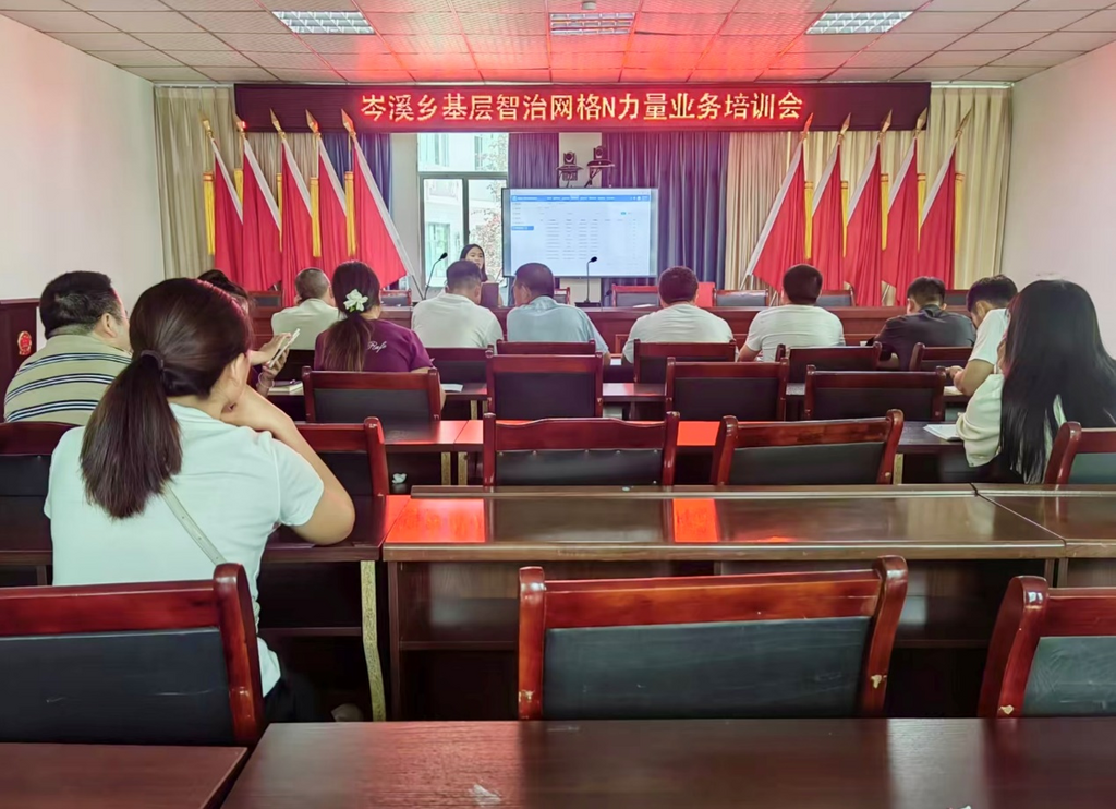 網格員在進行業務培訓。岑溪鄉政府供圖 第1眼TV-華龍網 發