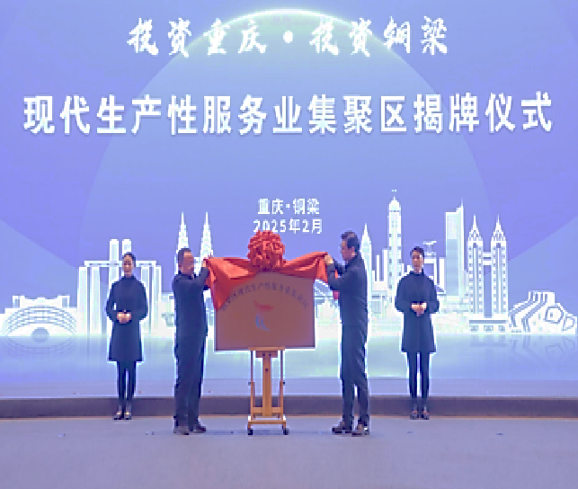 4  現(xiàn)代生產(chǎn)性服務(wù)業(yè)集聚區(qū)揭牌儀式。銅梁區(qū)委宣傳部供圖