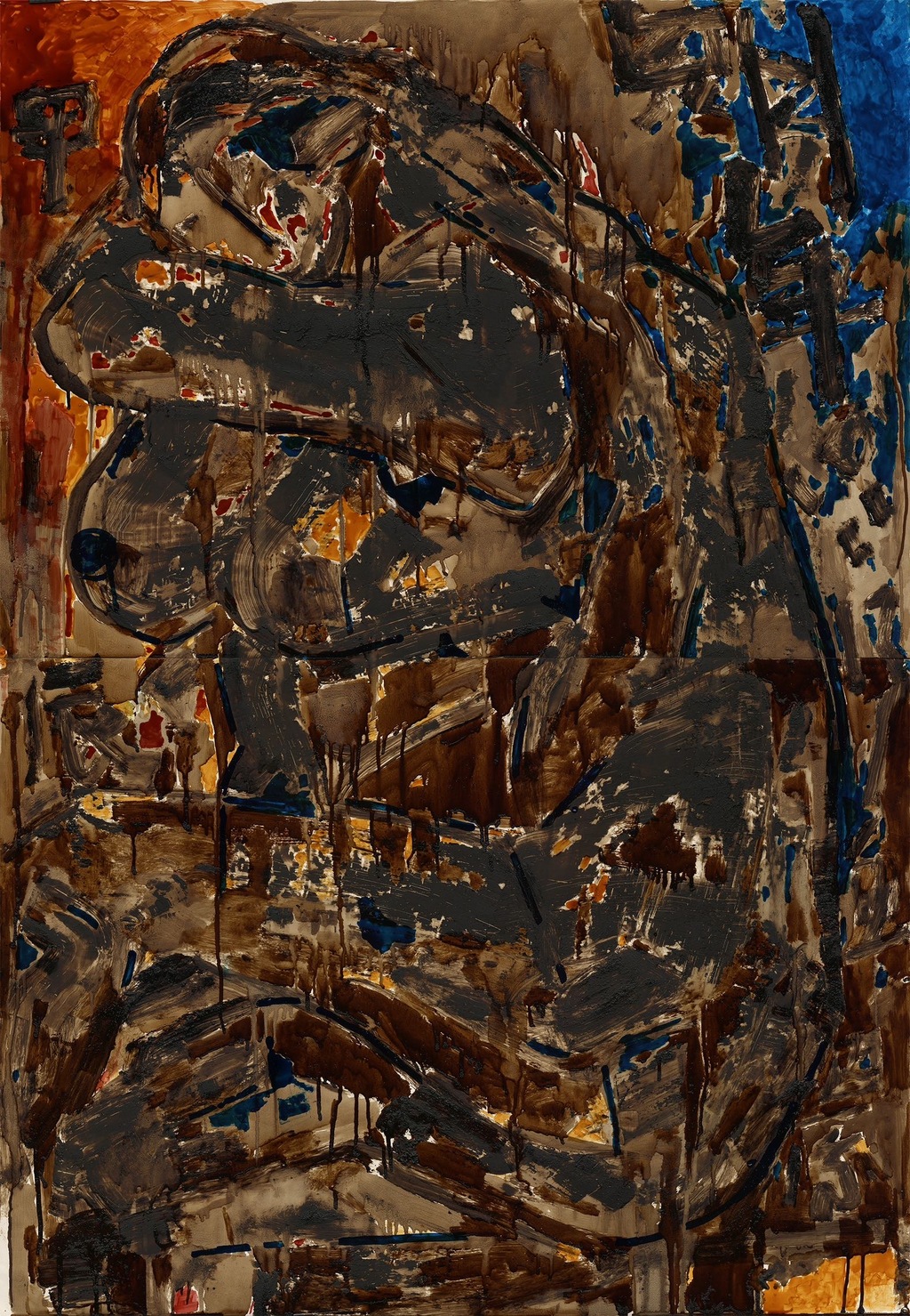 陈恩深《期年不得鱼》卡纸生漆 158×108cm 2024