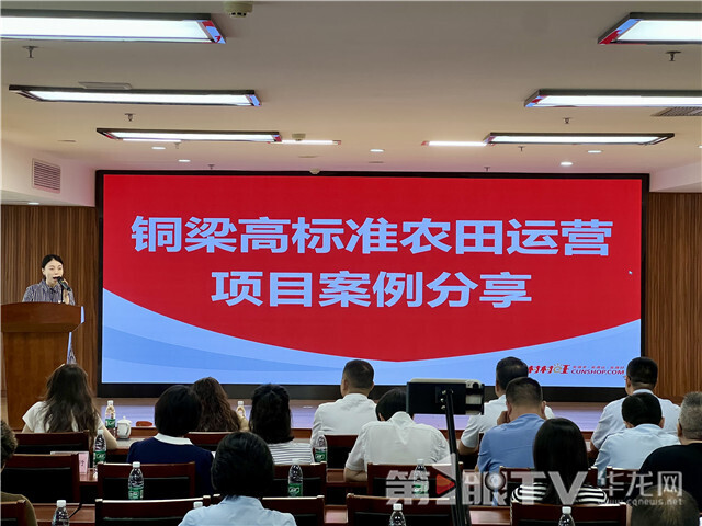 項目負責人分享銅梁高標準農田運營模式及成效。第1眼TV-華龍網記者 曹建 攝