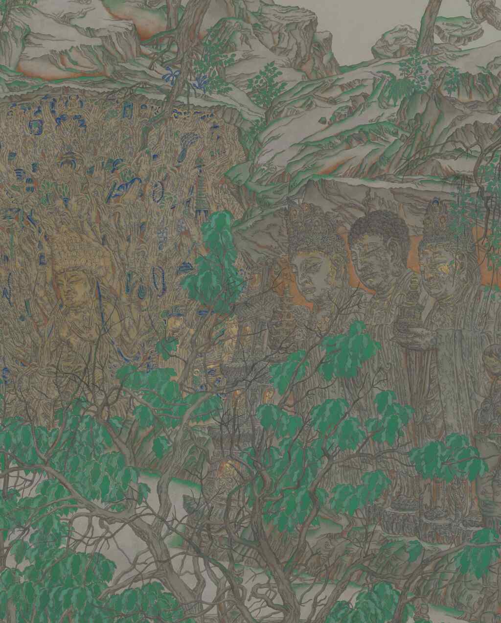 李月林 · 世界文化遗产—宝顶山大观图-局部2