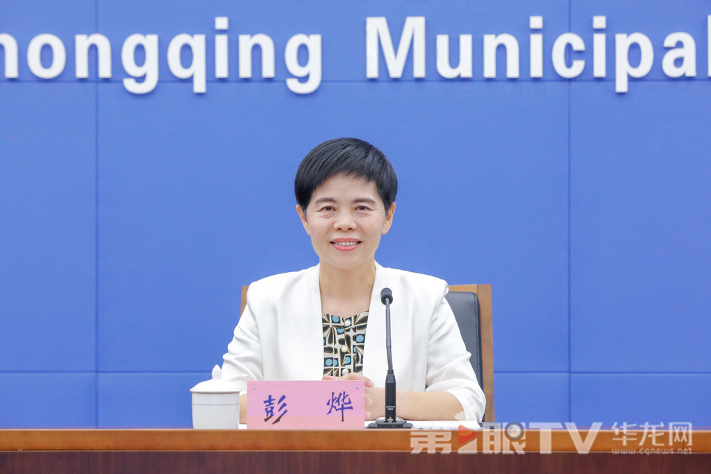 市婦聯(lián)黨組書記、主席彭燁介紹有關情況。第1眼TV-華龍網(wǎng)記者 石濤 攝