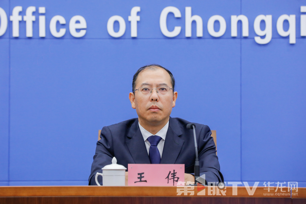市科技局黨委委員、副局長，新聞發(fā)言人王偉回答記者提問。第1眼TV-華龍網(wǎng)記者 石濤 攝