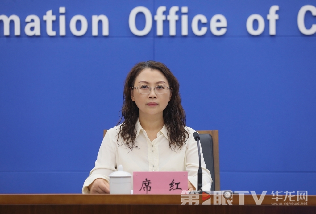 市住房城鄉(xiāng)建委黨組成員、副主任，新聞發(fā)言人席紅回答記者提問。第1眼TV-華龍網(wǎng)首席記者 李文科 攝