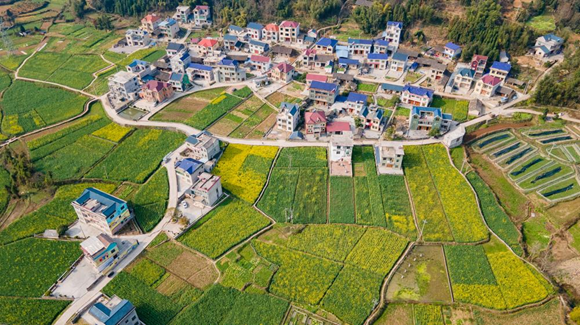 洪安鎮(zhèn)村居航拍。秀山縣委宣傳部供圖