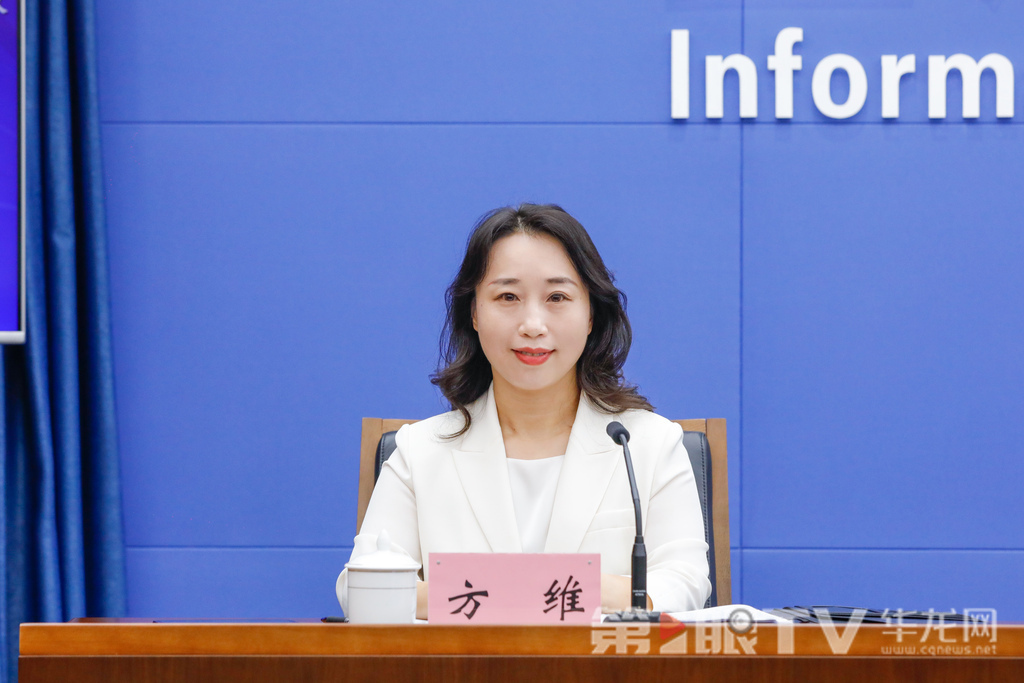 市婦聯(lián)黨組成員方維回答記者提問。第1眼TV-華龍網(wǎng)記者 石濤 攝