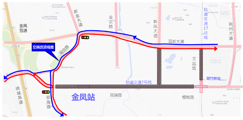 片区车行交通组织调整示意图。重庆高新区融媒体中心供图