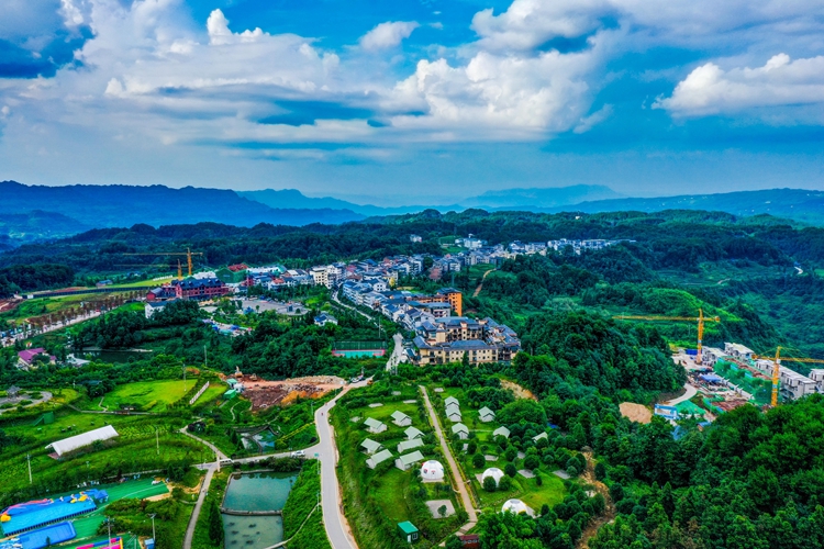 鸟瞰高庙坝旅游度假区。通讯员 陈宗武 摄