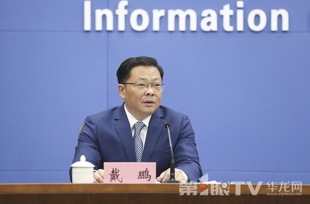 市市場監(jiān)管局黨組成員、副局長戴鵬回答記者提問。第1眼TV-華龍網(wǎng)首席記者 李文科 攝