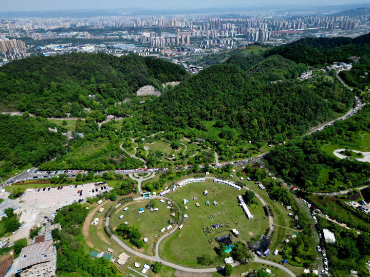 中梁山花博園，草坪音樂節。記者 周邦靜 攝