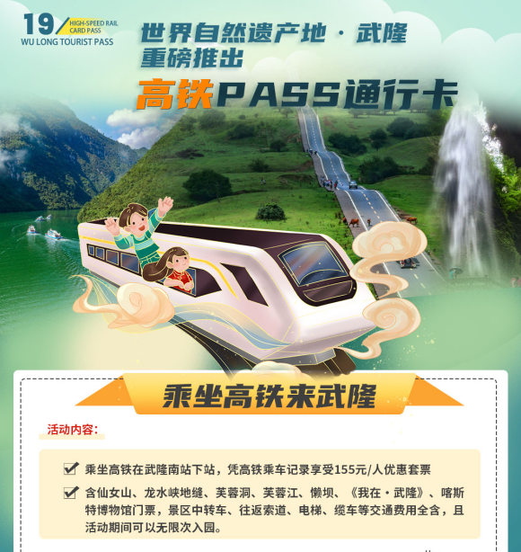 高鐵PASS卡細則。武隆旅產集團供圖。