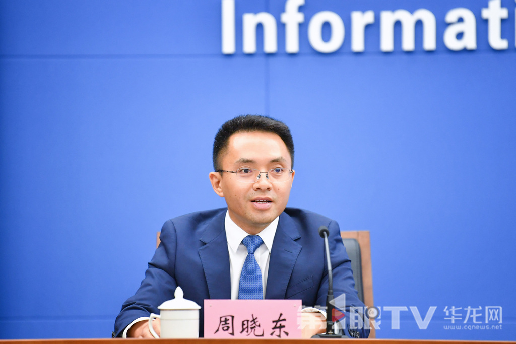 6月19日，重慶黔江白堊紀恐龍化石搶救性發掘新聞發布會舉行。圖為黔江區人民政府副區長周曉東回答記者提問。第1眼TV-華龍網 李一鳴 攝