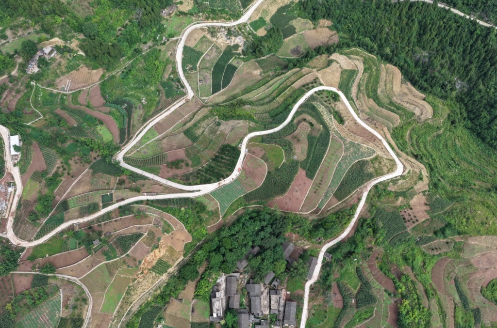航拍奉節縣鶴峰鄉長連村。重慶市規劃和自然資源局供圖