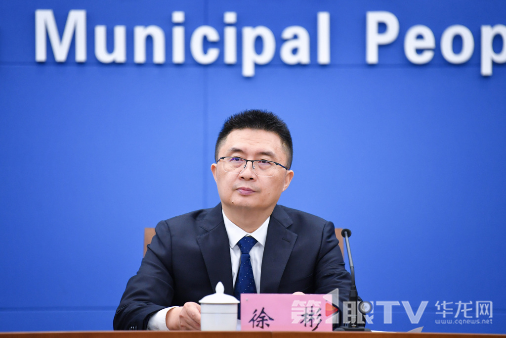 市委社会工作部副部长徐彬回答记者提问。第1眼TV-华龙网记者 李一鸣 摄