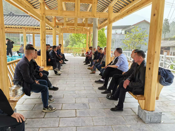 庭院茶敘。秀山縣委宣傳部供圖