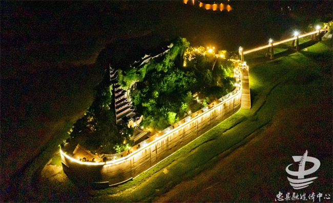 絢麗燈光扮靚長江盆景。忠縣融媒體中心記者 余鴻 攝