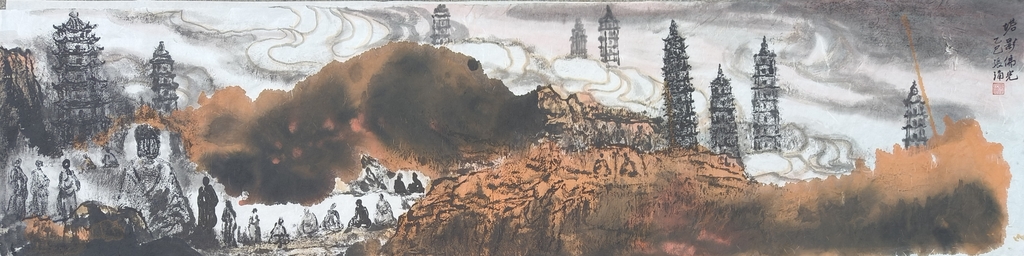 張涌《塔影佛光》
