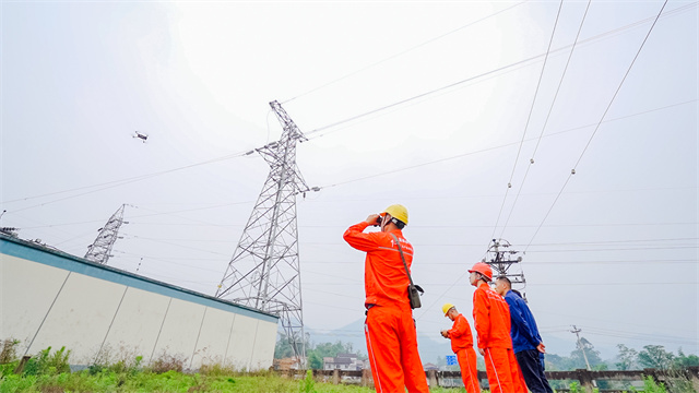 國網(wǎng)重慶墊江供電公司工作人員正進(jìn)行無人機(jī)特巡。通訊員 舒淞 攝