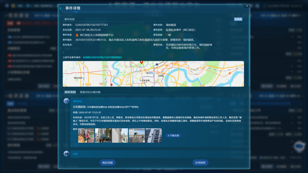 兩江新區無人機智能預警平臺。受訪單位供圖