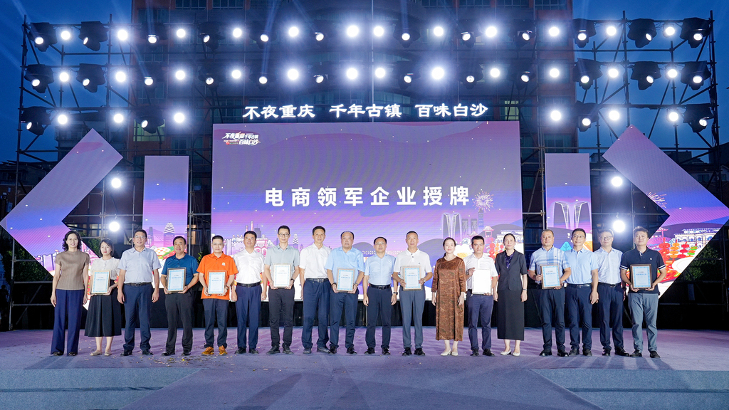 為“電商領(lǐng)軍企業(yè)”授牌。主辦方供圖。2