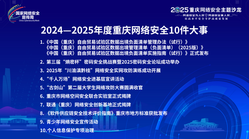 现场发布2024—2025年度重庆网络安全“10件大事”。 市委网信办供图