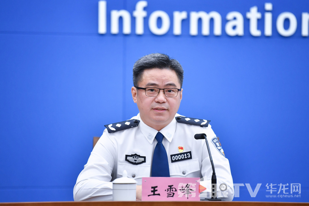 市公安局副局長王雪峰回答記者提問。第1眼TV-華龍網(wǎng)記者 李一鳴 攝